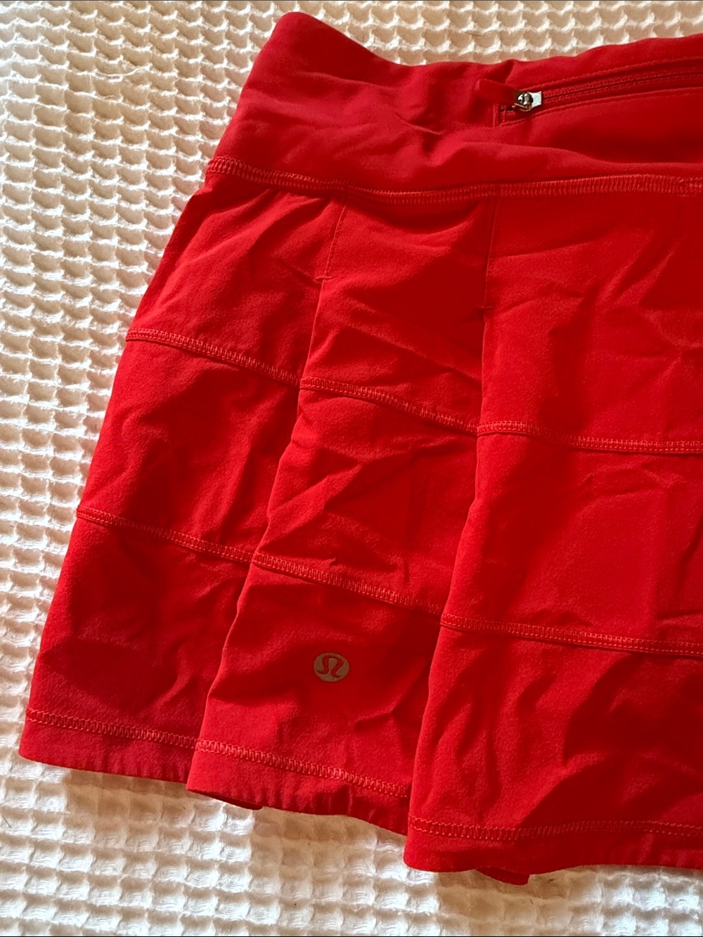 Lululemon 🍋 athletica Red Athletic Skort with Zip Pocket
